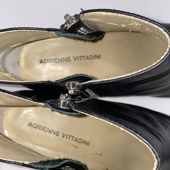 Adrienne Vittadini Senji Women's Black Leather Booties Dual Zipper Size 8 - Picture 16 of 16